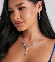 Stunning Elegance Rhinestone Necklace And Earrings Set