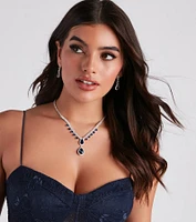 Glamorous Affair Gemstone Necklace And Earrings Set