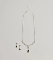 Exude Luxe Necklace And Earrings Set