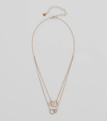 Perfect Dainty Layered Circle Charm Necklace