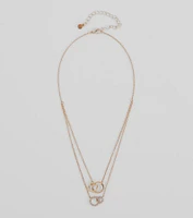 Perfect Dainty Layered Circle Charm Necklace