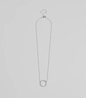 Pretty Shine Cubic Zirconia Circle Pendant Necklace