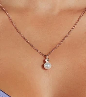 Luxe Glam Rhinestone And Pearl Charm Necklace