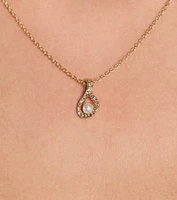 Elegant Aura Dainty Rhinestone And Pearl Necklace