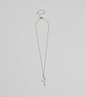 Made You Rattle Rhinestone Snake Charm Necklace