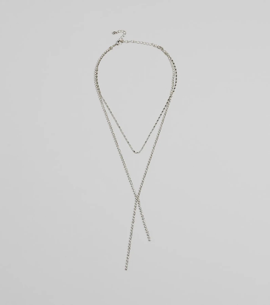Chic And Dainty Rhinestone Layered Necklace