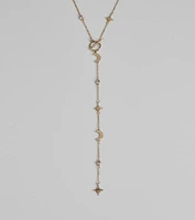 Dreamy Sparkle Celestial Charm Lariat Necklace