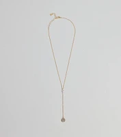 Dainty Glam Rhinestone Chain Lariat Necklace