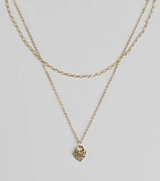 Key To My Heart Locket Layered Chain Necklace Set
