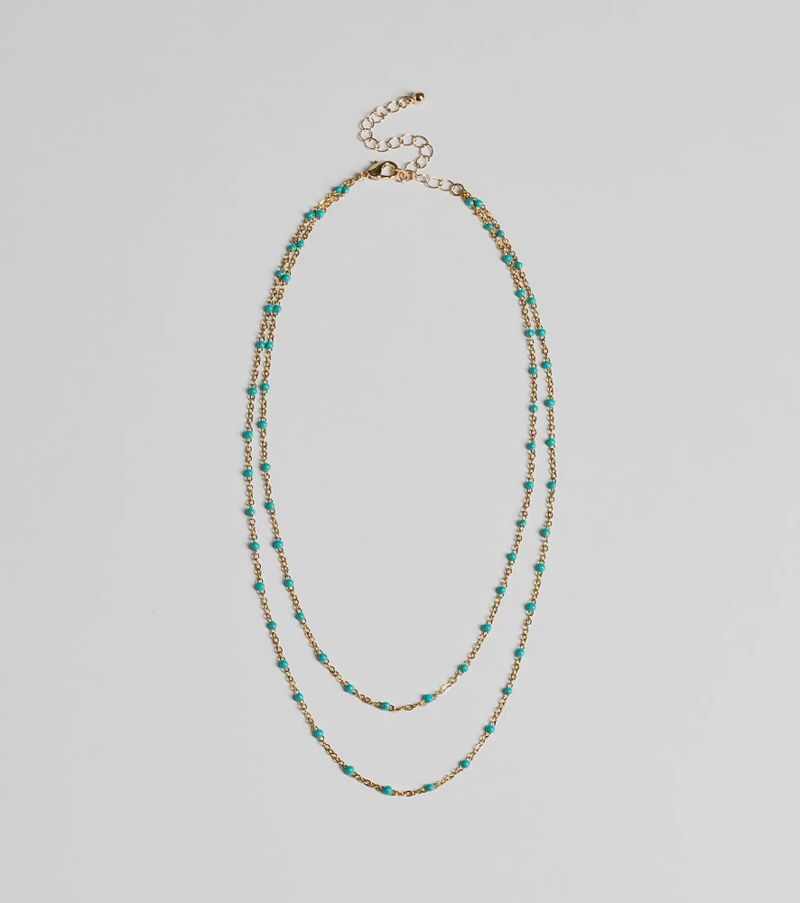 On Trend Layered Bead Necklace
