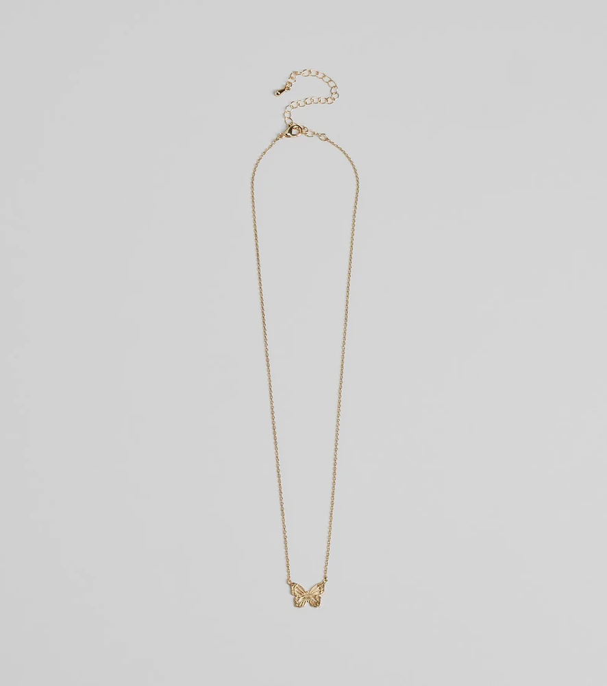 Social Butterfly Charm Necklace