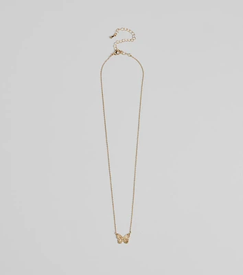 Social Butterfly Charm Necklace