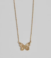 Social Butterfly Charm Necklace