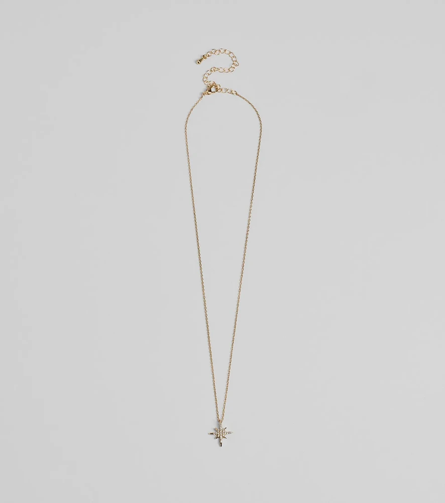 Burst With Beauty Rhinestone Star Necklace