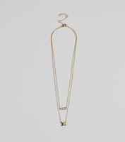 Dainty Sparkle Cubic Zirconia Layered Charm Necklace