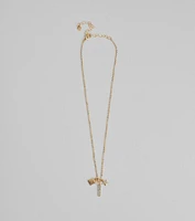 Glam Wish Rhinestone Celestial Charm Necklace