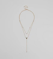 Highly Favored Triangle Rhinestone Lariat Necklace