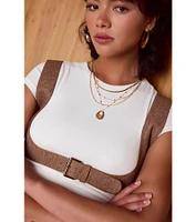 Boho Layered Beaded Chain Charm Necklace