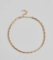 Minimalistic Chain-Link Choker Necklace