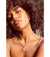 Luxe Teardrop Rhinestone Necklace And Earrings Set