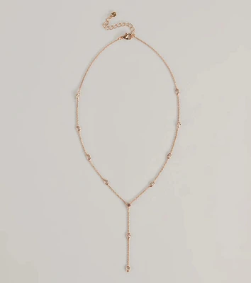 Dainty Glam Rhinestone Chain Necklace