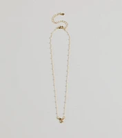 Memorable Glam Dainty Bow Charm Necklace