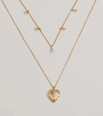 Fall In Love Heart Pendant Layered Necklace