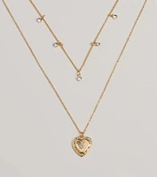 Fall In Love Heart Pendant Layered Necklace