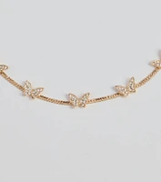 In Flight Butterfly Rhinestone Choker