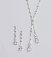Endless Luxe Rhinestone Lariat Necklace Set