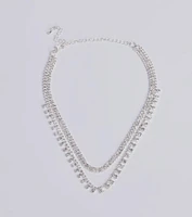 Glam Factor Layered Rhinestone Choker Necklace