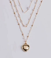All My Heart Faux Pearl Lariat Pendant Necklace Set