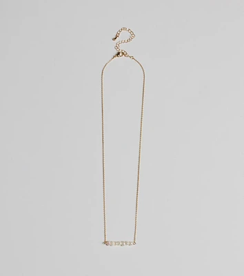 Pretty Faux Pearl Bar Necklace