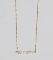 Pretty Faux Pearl Bar Necklace
