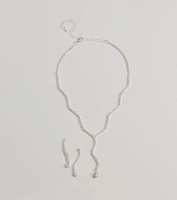 Bejeweled Bliss Cubic Zirconia Wavy Necklace Set