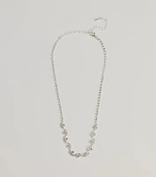 Radiant Allure Rhinestone Cluster Necklace