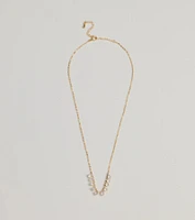 Delicate Glam Rhinestone And Clear Stone Necklace
