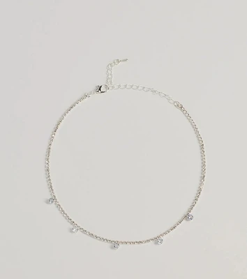 Delicate Shine Cubic Zirconia And Rhinestone Choker