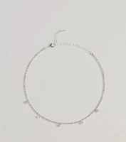 Delicate Shine Cubic Zirconia And Rhinestone Choker