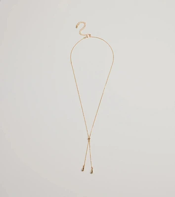 Sleek Minimalist Era Teardrop Slider Necklace