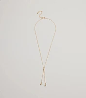 Sleek Minimalist Era Teardrop Slider Necklace
