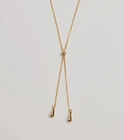 Sleek Minimalist Era Teardrop Slider Necklace