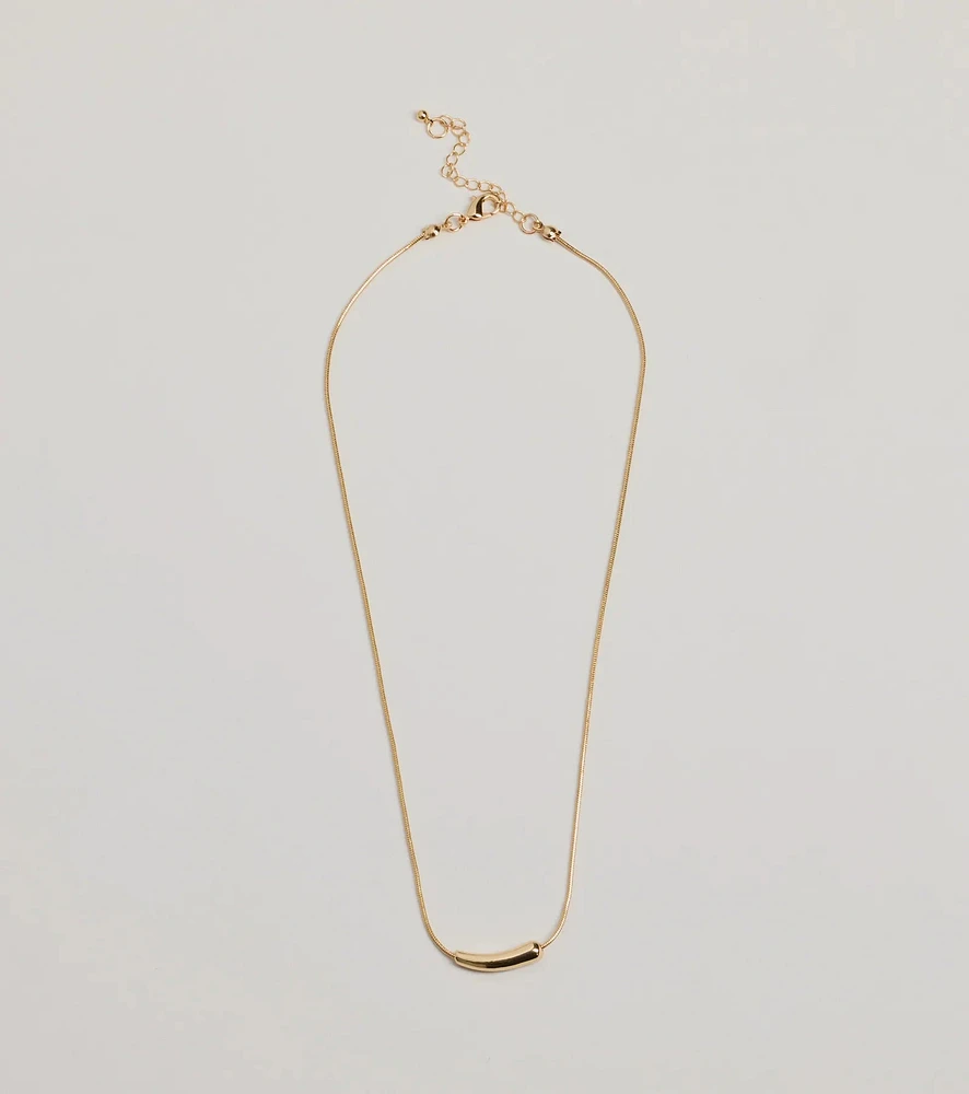 Dainty Luxe Bar Charm Necklace