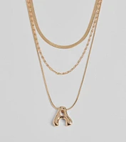 A Initial Layered Bubble Necklace