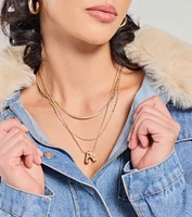 A Initial Layered Bubble Necklace