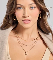 L Initial Layered Bubble Necklace