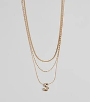 Initial Layered Bubble Necklace