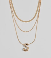 Initial Layered Bubble Necklace