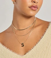 Initial Layered Bubble Necklace