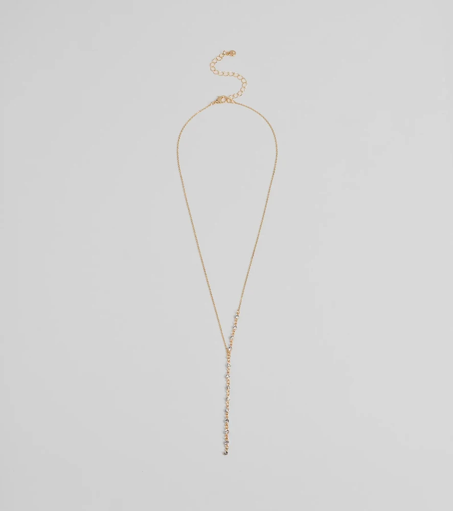 Dainty Sparkle Rhinestone Lariat Necklace